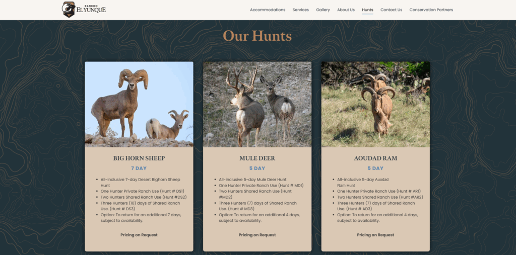 Rancho El Yunque Hunt Page