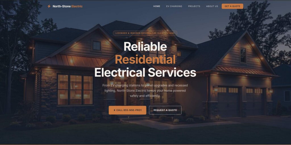 North-Stone Electric home page design